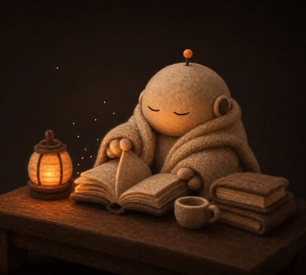 Comfucius reading by the lantern